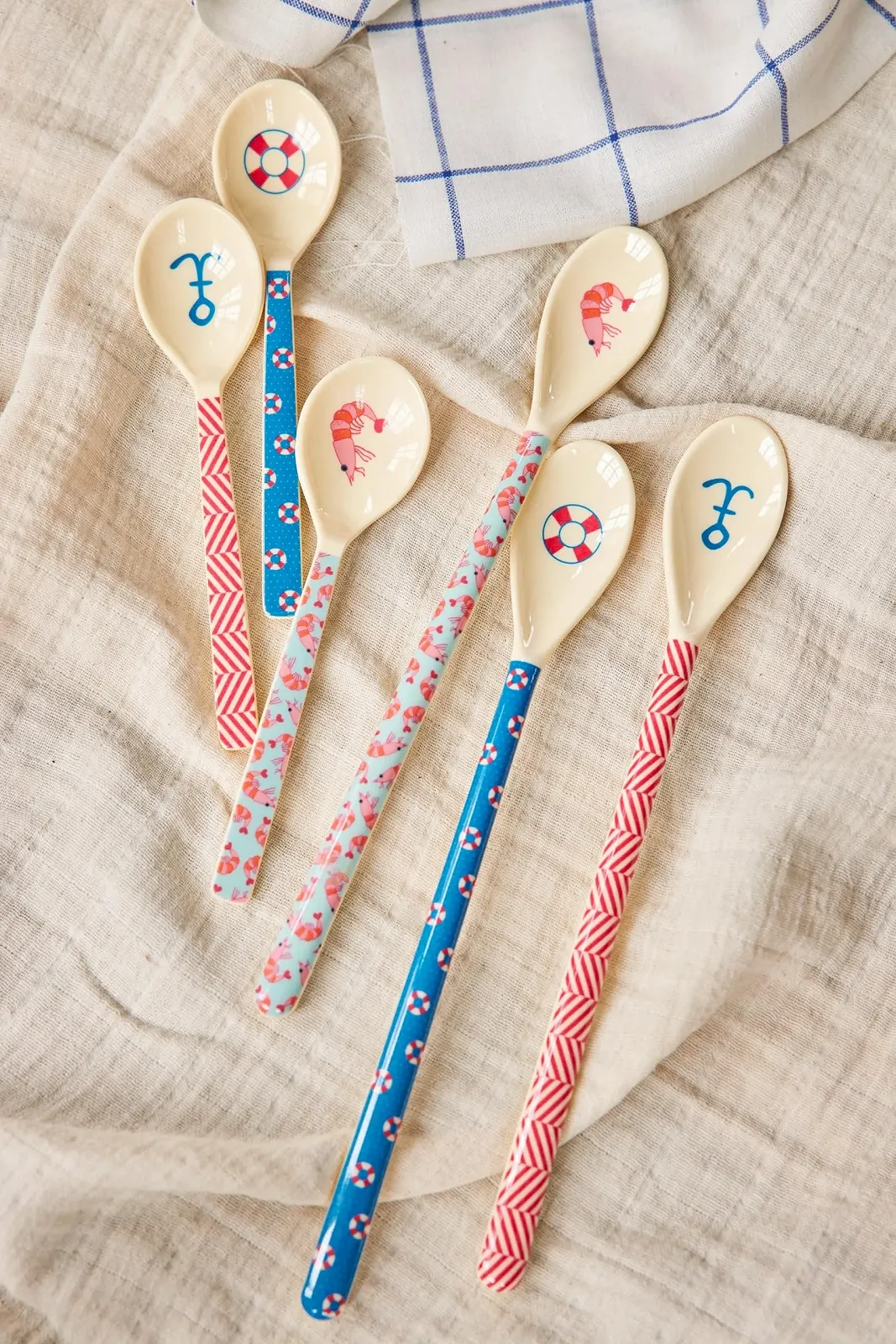 Ложка Rice Latte Меламін Морський принт Набір з 6 штук, фото №3