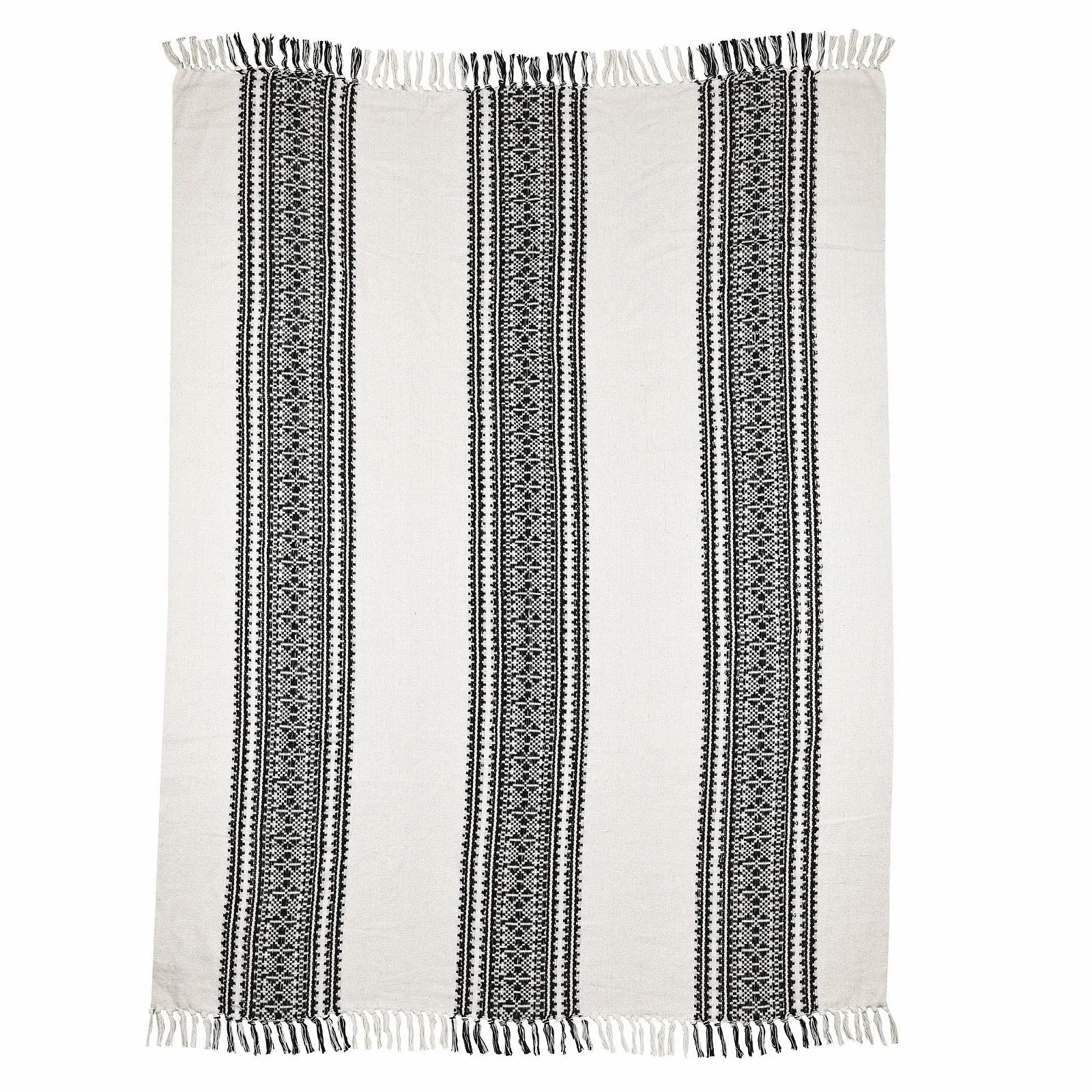 Покривало EGLO LIVING Longlac Бавовна, кремовий та чорний, 130 x 170 см, фото №3