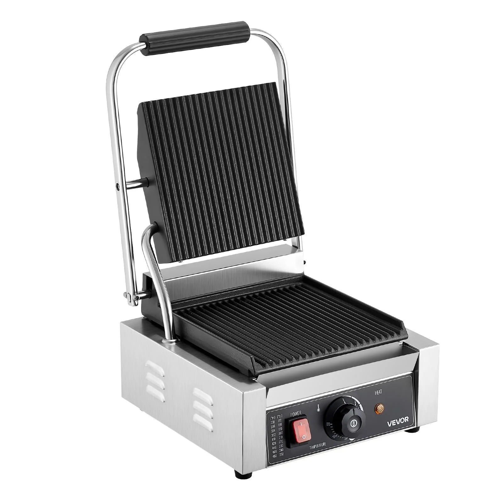 Контактний гриль VEVOR Commercial Panini Grill 1800 Вт для сендвічів, стейків, бекону, гамбургерів, фото №9