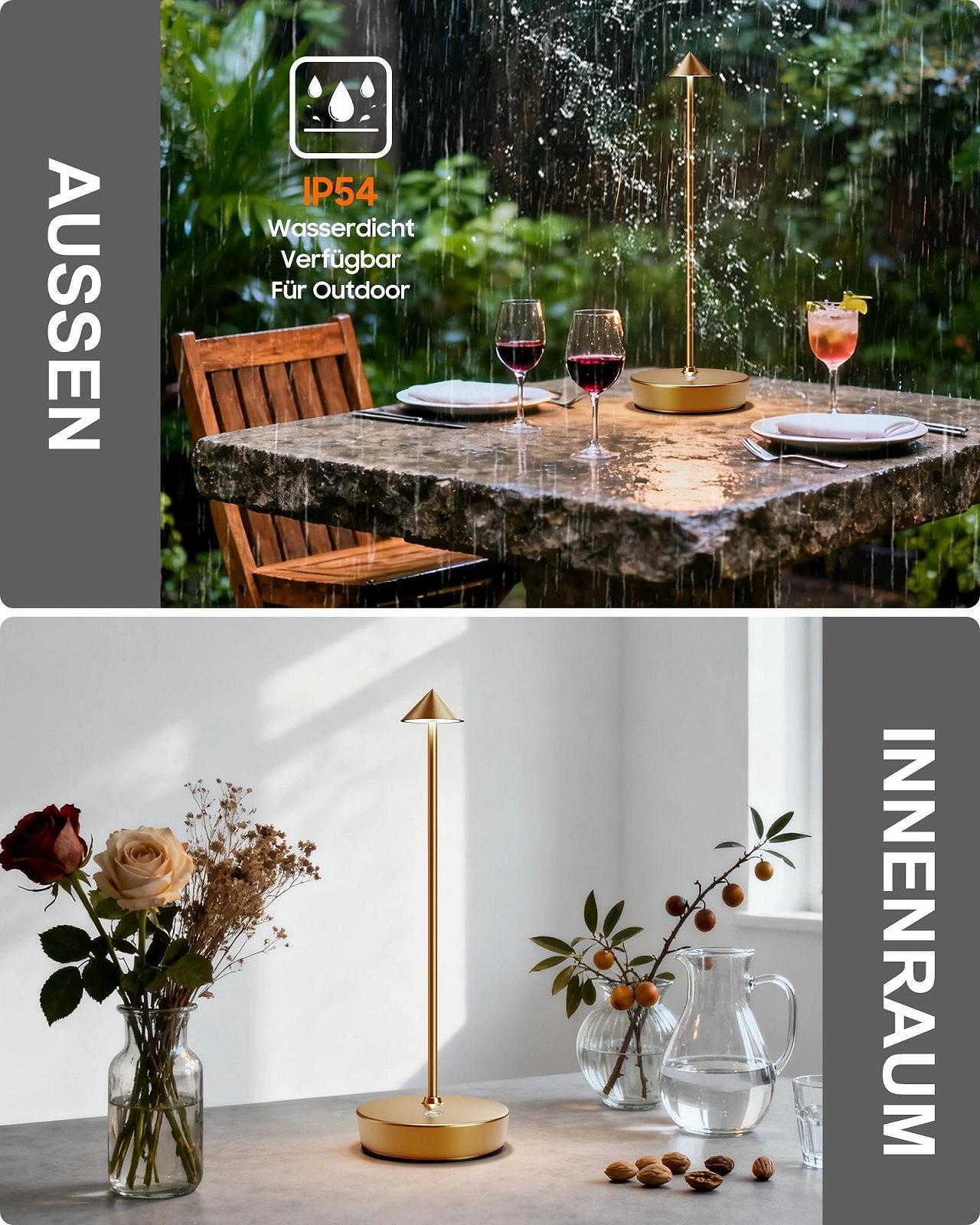 Настільна лампа світлодіодна бездротова 6000 mAh IP54 комплект 2 шт. Titanium, фото №4