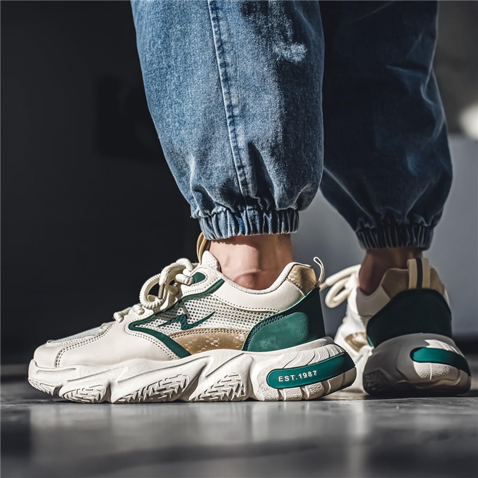 Чоловічі дихаючі спортивні кросівки CHICMARK на шнурівці для бігу та пішого туризму, фото №4