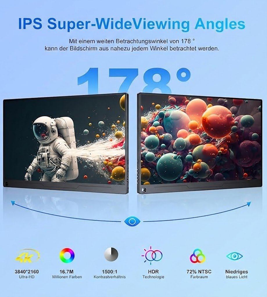 Монітор портативний 15.6" Missun XSEU-CX156-C 4K IPS 60 Гц, фото №3