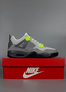 Кроссовки Nike Air Jordan 4 Retro Grey light green - Фото 1