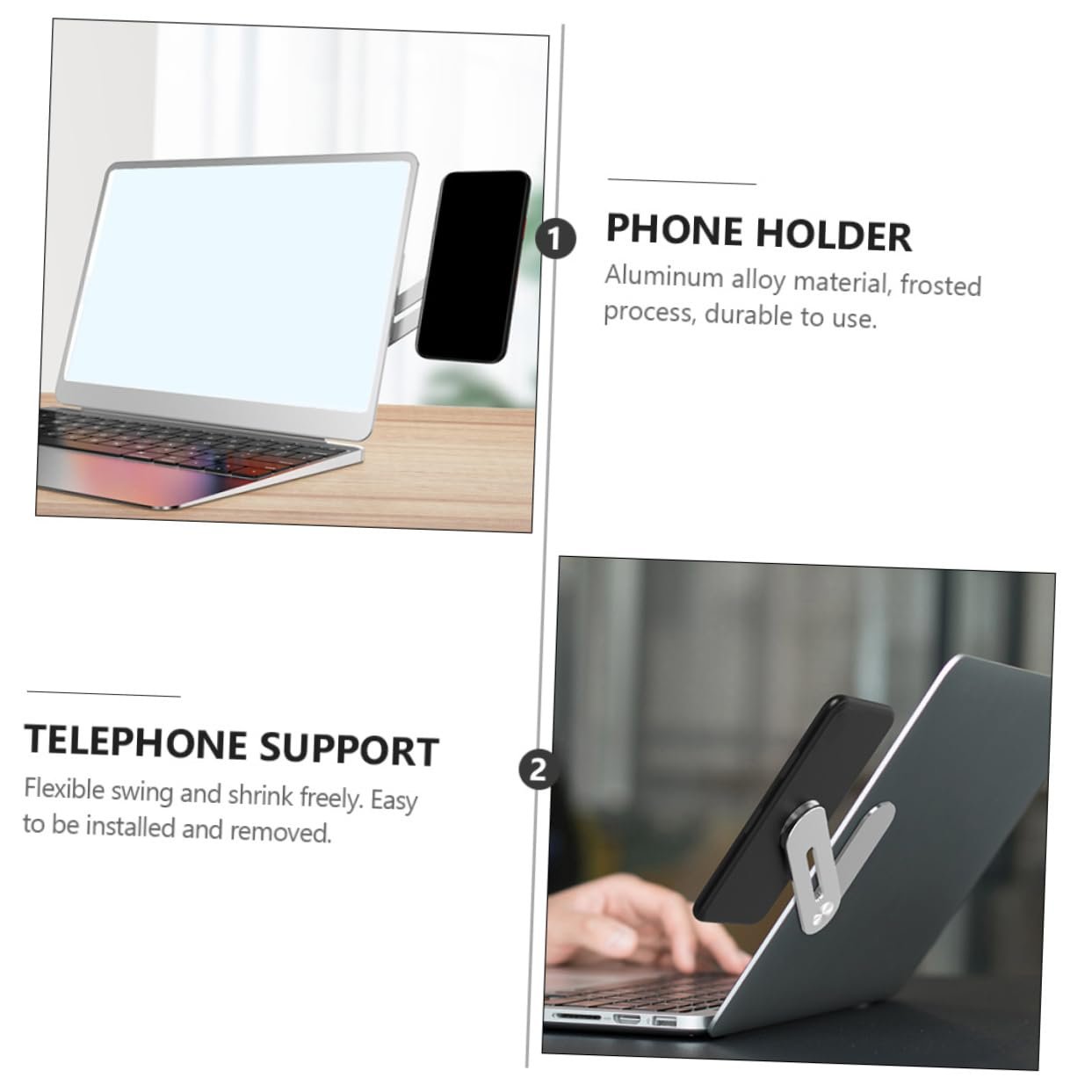 Держатель для телефона магнитный для ноутбука GALPADA складной для смартфона для монитора совместим со всеми смартфонами, фото №6
