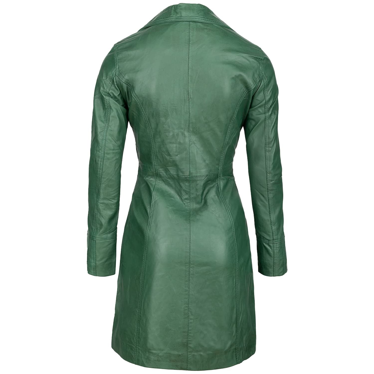 Шкіряна куртка URBAN Janice 5884 Жіноча, довга модель, фото №4