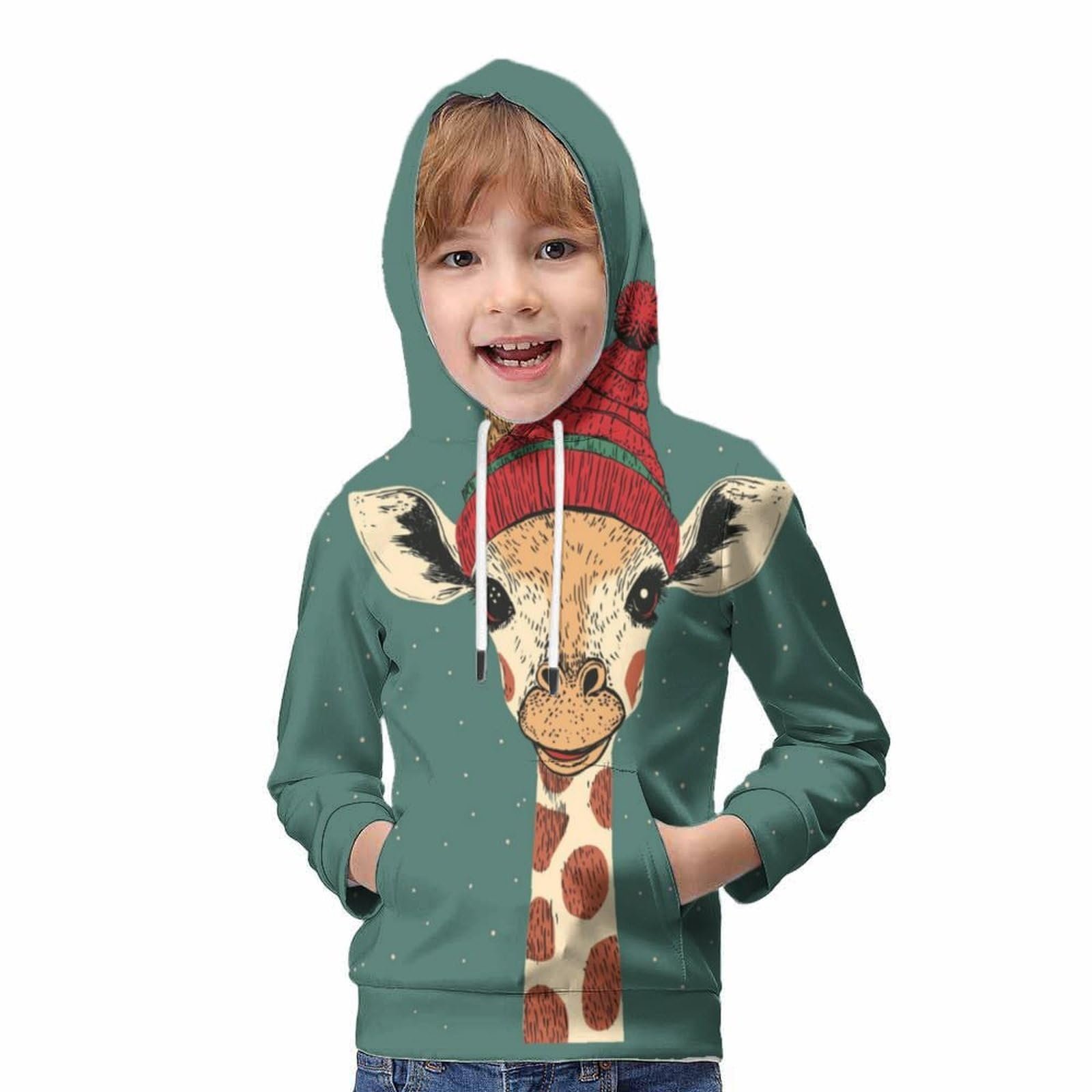 Худі Snowman (2) Різдвяний дитячий повсякденний Топ з довгими рукавами та кишенями, фото №5