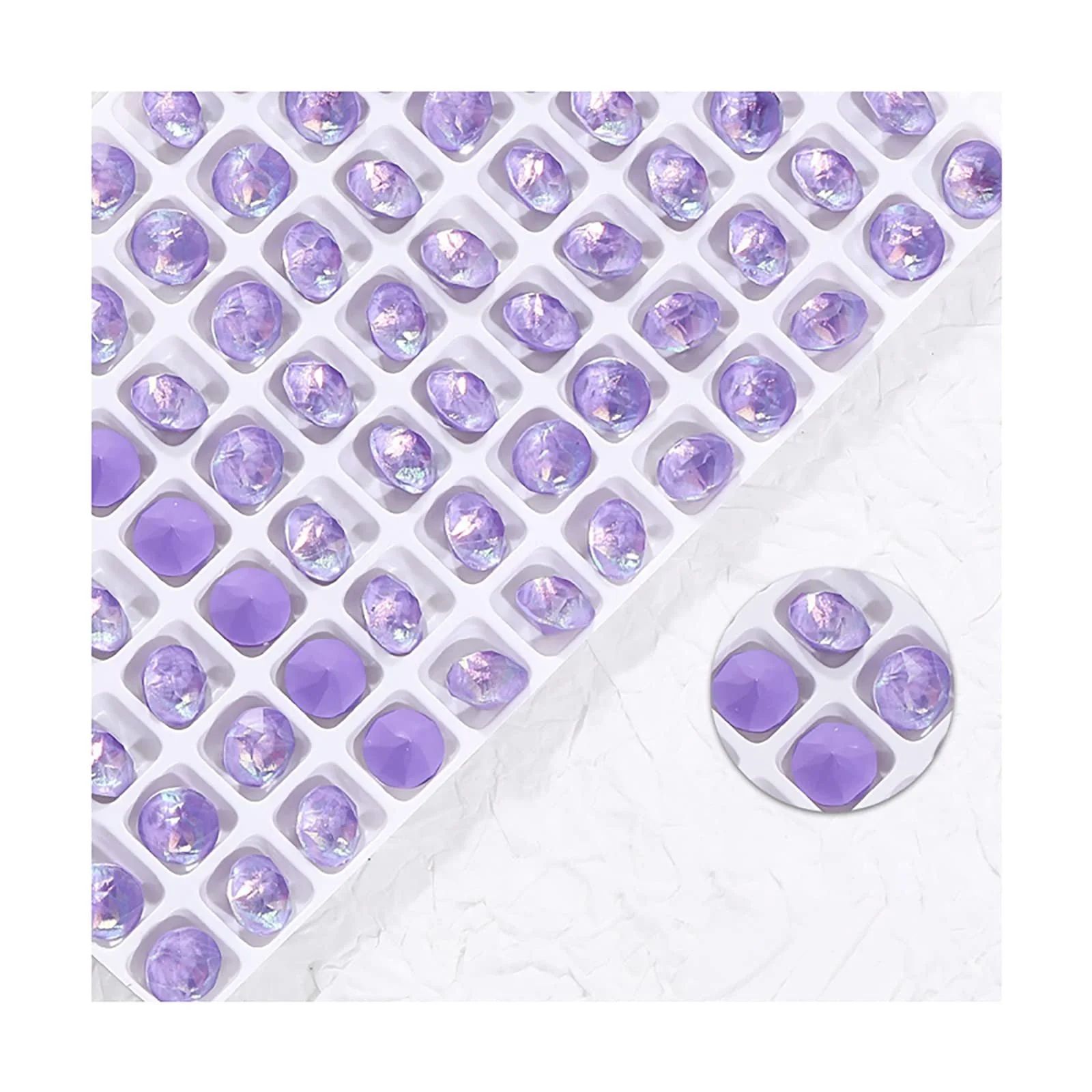 Стрази Скло 3D Блискітки 84 шт Фіолетовий, фото №1