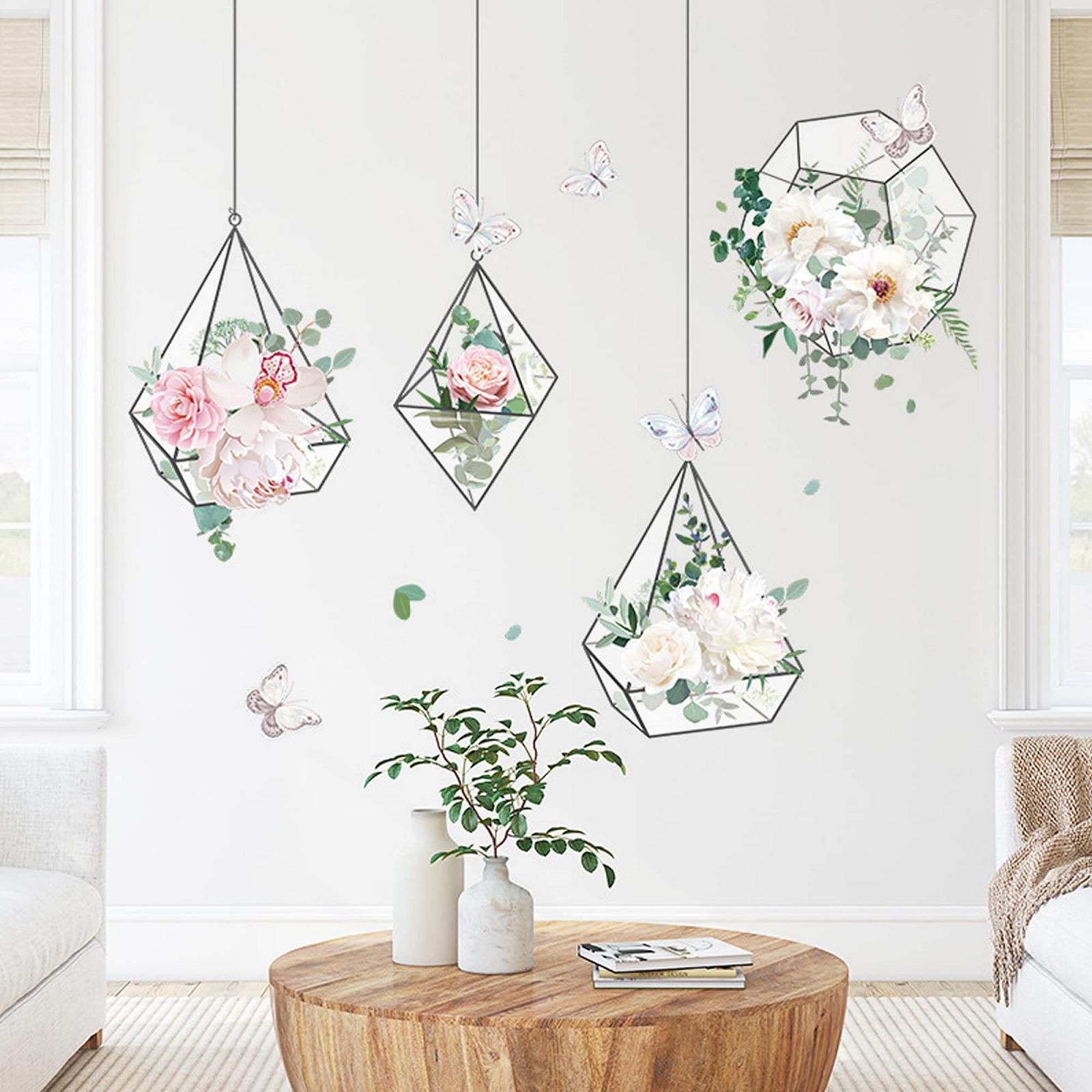 Настінна наклейка Flowers Hanging Watercolour Flower Pot самоклейна, фото №2