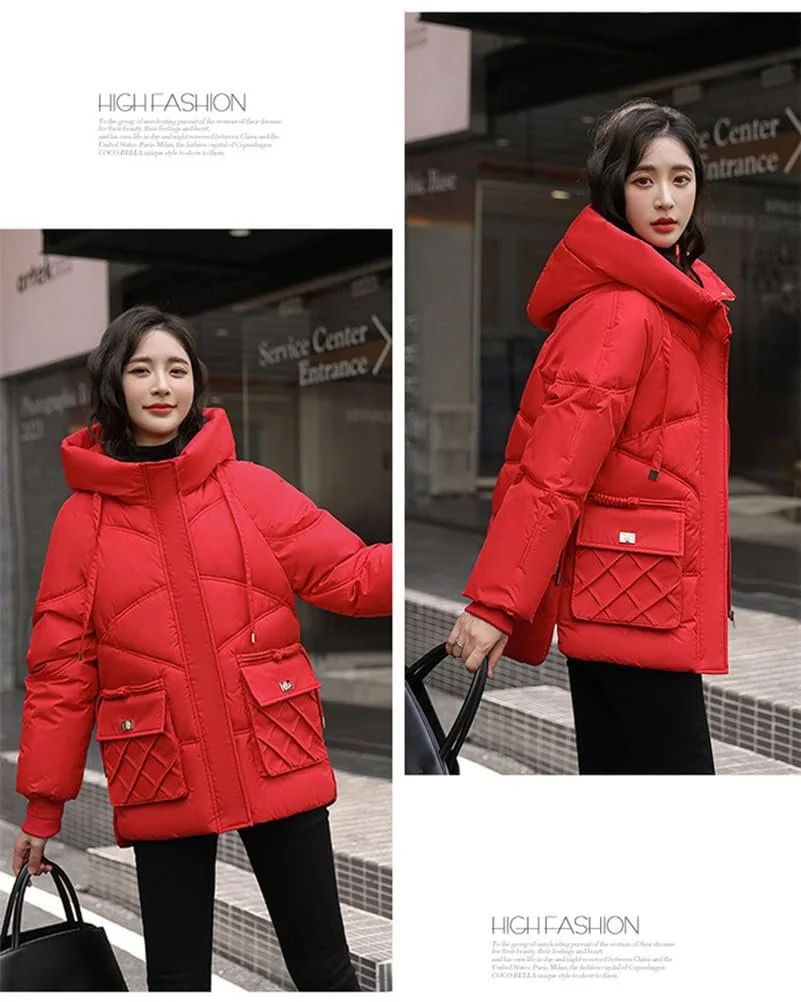 Куртка Nemopter Жіноча стьобана зимова тепла з капюшоном Коротка з кишенями, фото №5