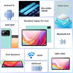 Планшет 10.1" Weelikeit C19W 4+4/128Gb / 8 ядер / Android 14 / 6000 мАч / Черно-серый цена на synthetic.ua - Фото 1 Планшет 10.1" Weelikeit C19W 4+4/128Gb / 8 ядер / Android 14 / 6000 мАч / Черно-серый synthetic.ua - Фото 1