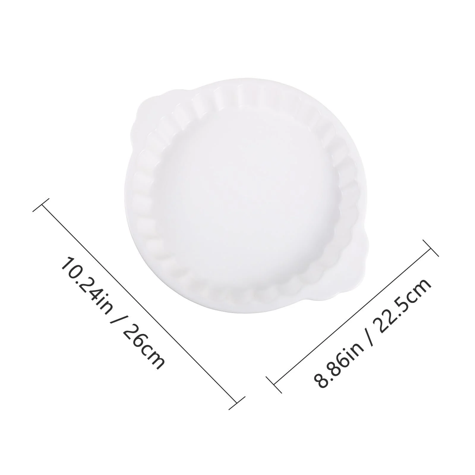 Форма для запекания керамическая круглая с двойными ручками ретро дизайн белая, фото №2