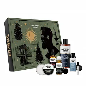 Адвент-календар Brooklyn Soap Company Men's Care 2025 - 24 високоякісні сюрпризи для чоловіків - 15 повнорозмірних продуктів - Фото 1