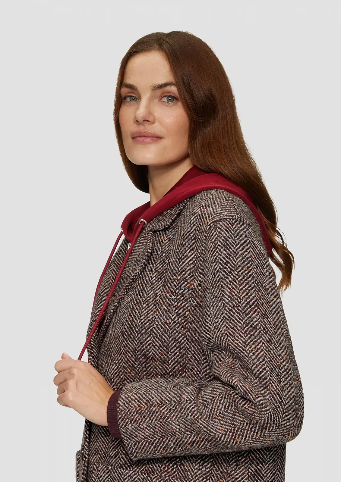 Вовняне пальто s.Oliver вільного крою з ребристими манжетами, фото №2 Вовняне пальто s.Oliver вільного крою з ребристими манжетами, фото №2