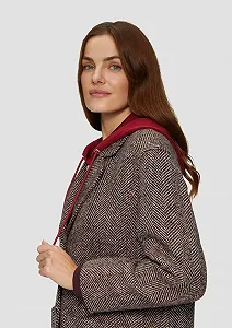 Шерстяное пальто s.Oliver свободного кроя с ребристыми манжетами synthetic.ua - Фото 1