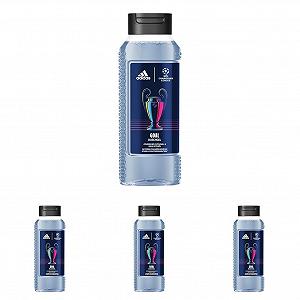 Гель для душа adidas UEFA Champions League Goal Edition со стойким свежим зеленым фужерным ароматом и натуральными эфирными маслами для мужчин, 250 мл (упаковка из 4 шт) - Фото 1