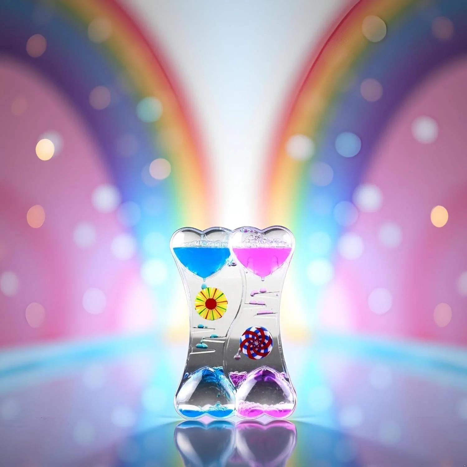Таймер пісочний годинник рідкий Double Heart Подвійне серце Blue Pink, фото №6 Таймер пісочний годинник рідкий Double Heart Подвійне серце Blue Pink, фото №6