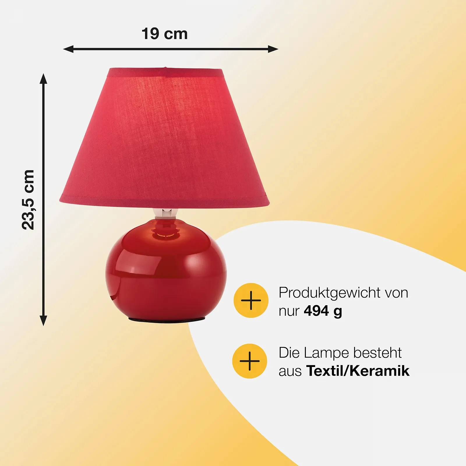 Настільна лампа Brilliant Primo 61047/01 Red, фото №3