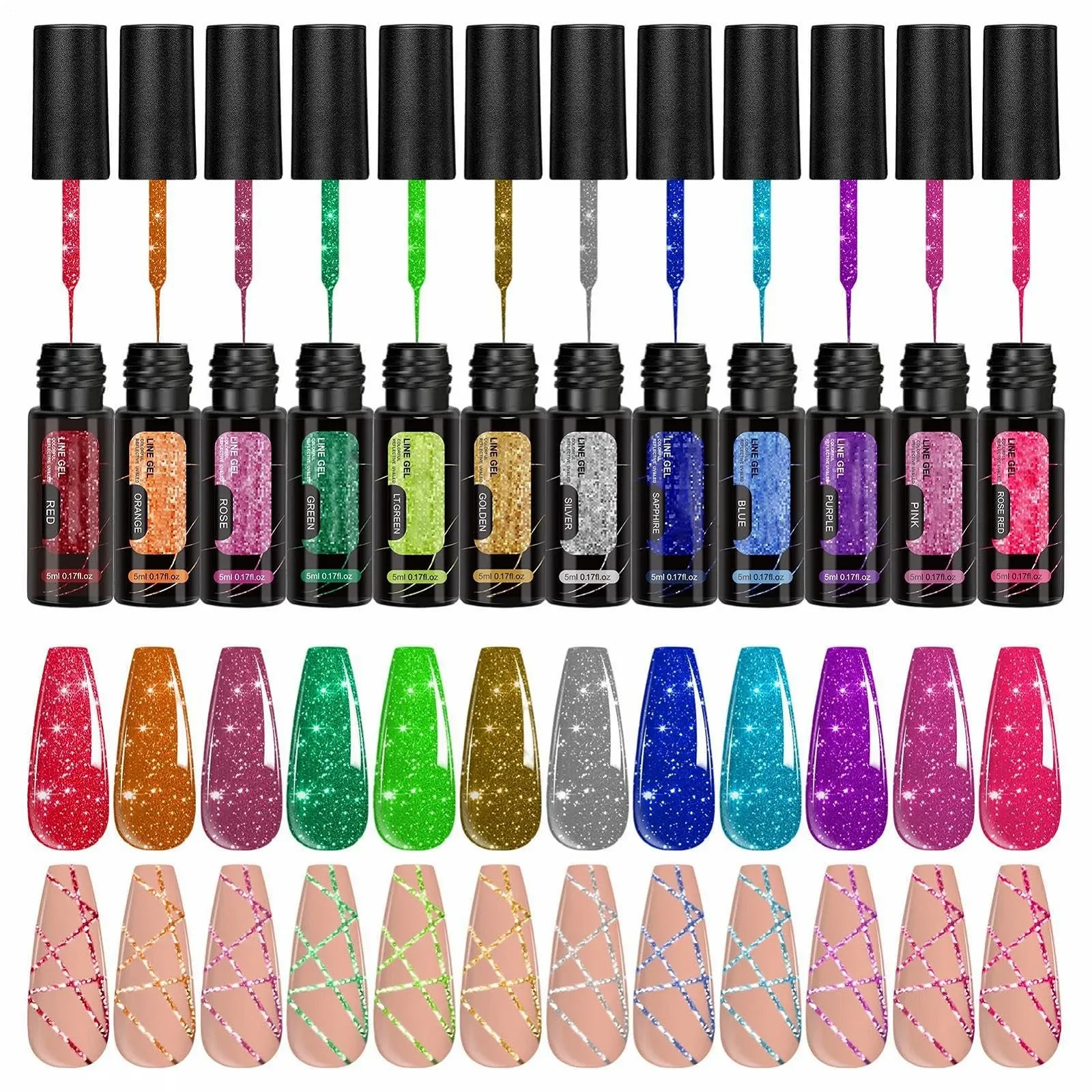 Гель-лак Блёстки Разные оттенки 12 цветов, фото №9
