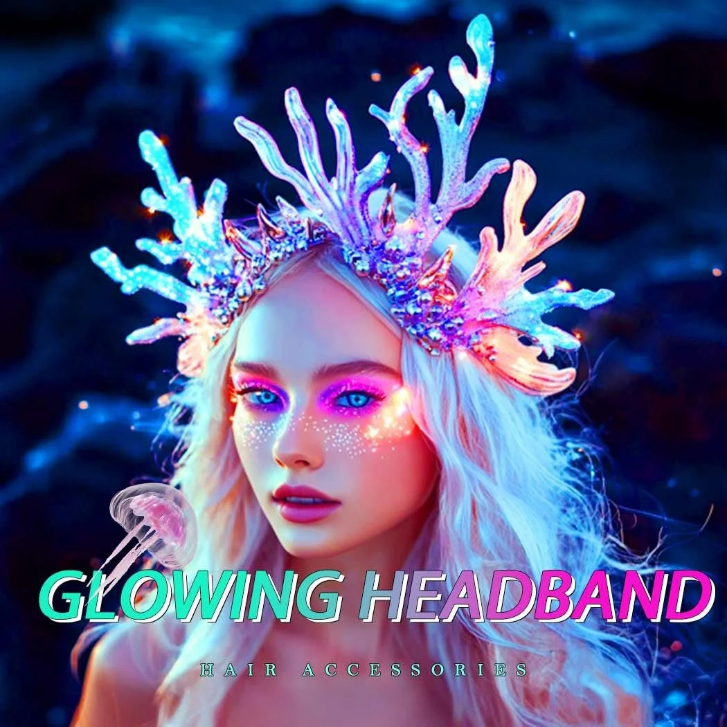 LED Обруч для волосся у формі мушлі, світиться, фото №7