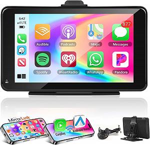 Автомагнітола Podofo SH4AMPOD / 7" / Сенсорна / Apple CarPlay / Android Auto / Wi-Fi / GPS / Bluetooth / USB / AUX - Фото 1