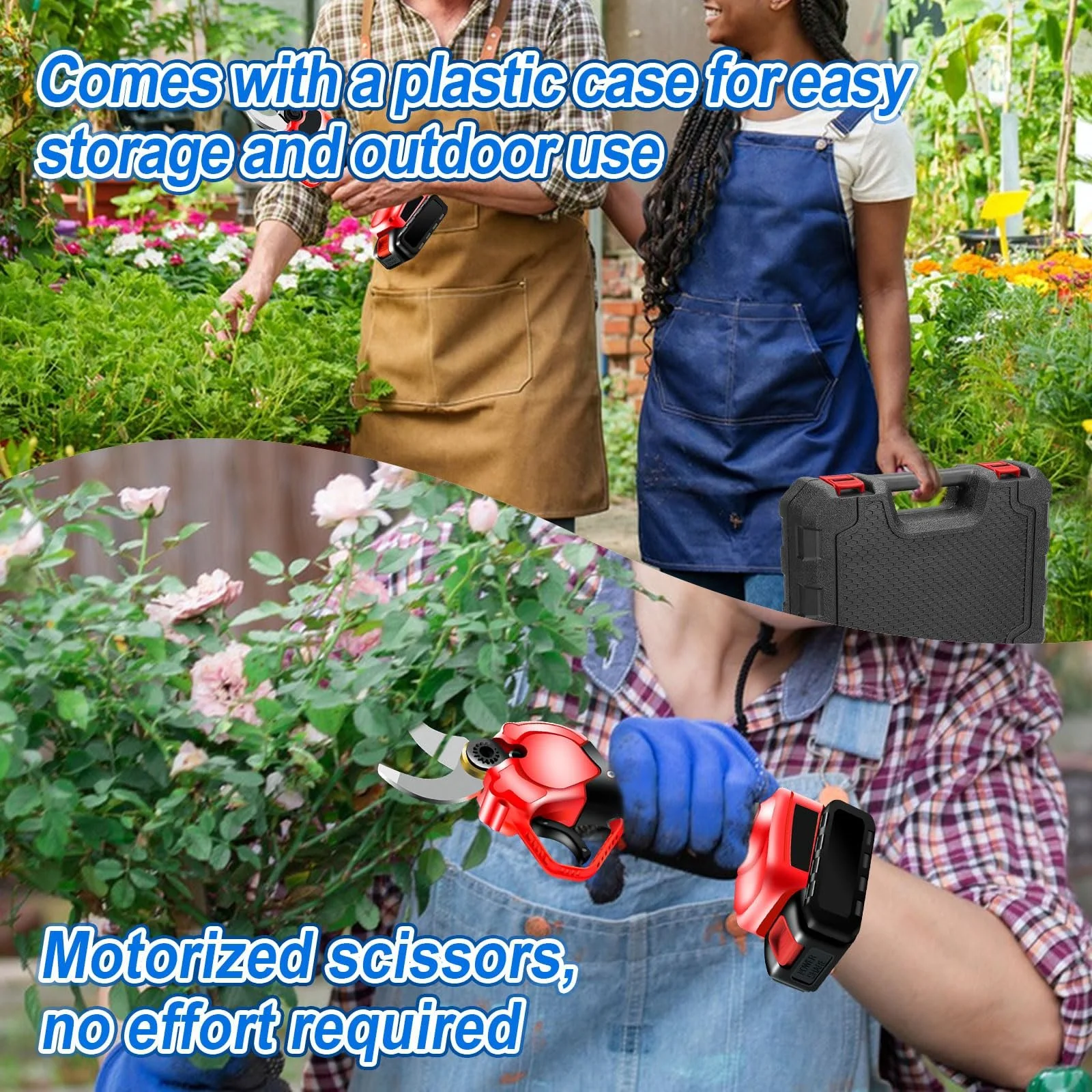 Секатор електричний Gotrain 40 мм акумуляторний з безщітковим двигуном та акумулятором 2000 мА, фото №9