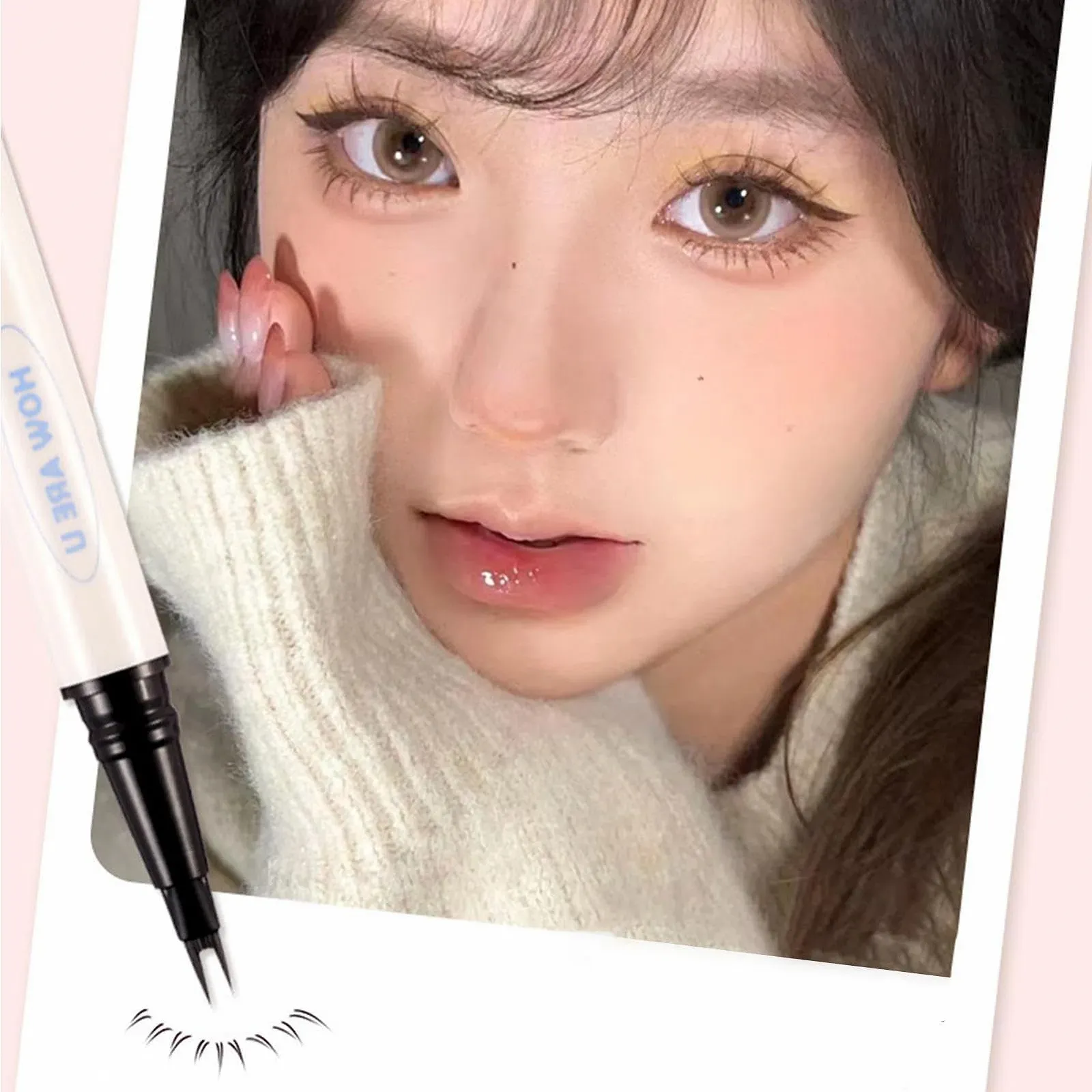 Підводка для нижніх вій Холдес з подвійним кінчиком, водостійка, стійкий до розмазування, фото №5