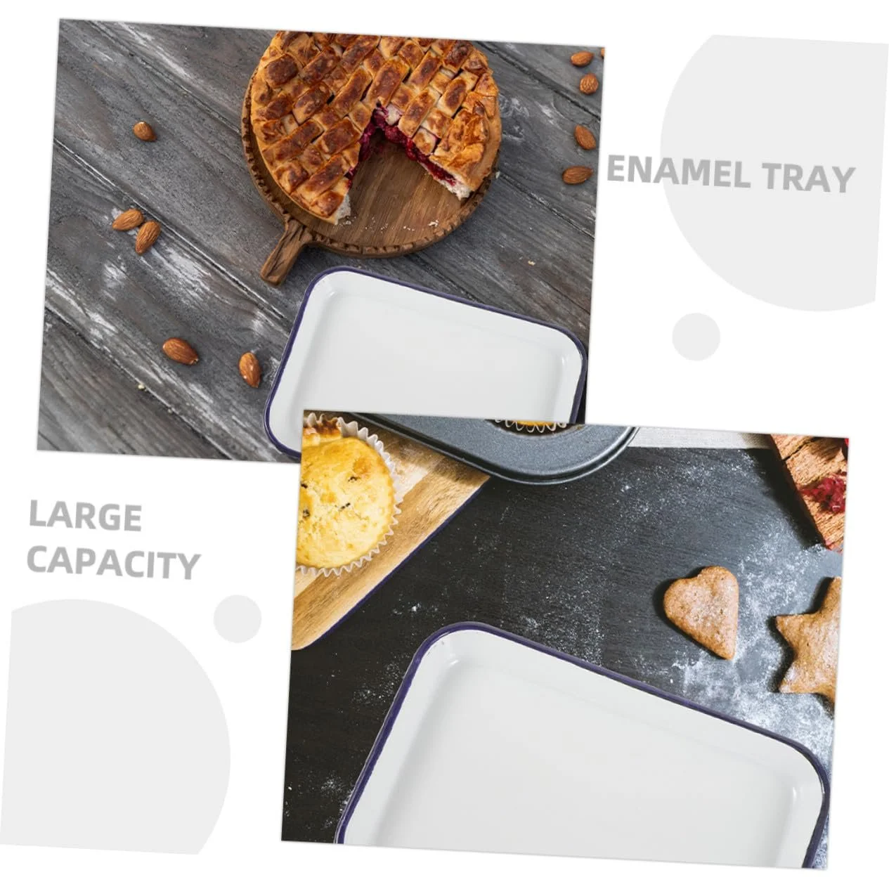 Прямокутна емальована форма для запікання зносостійка придатна для посудомийної машини універсальна, фото №7