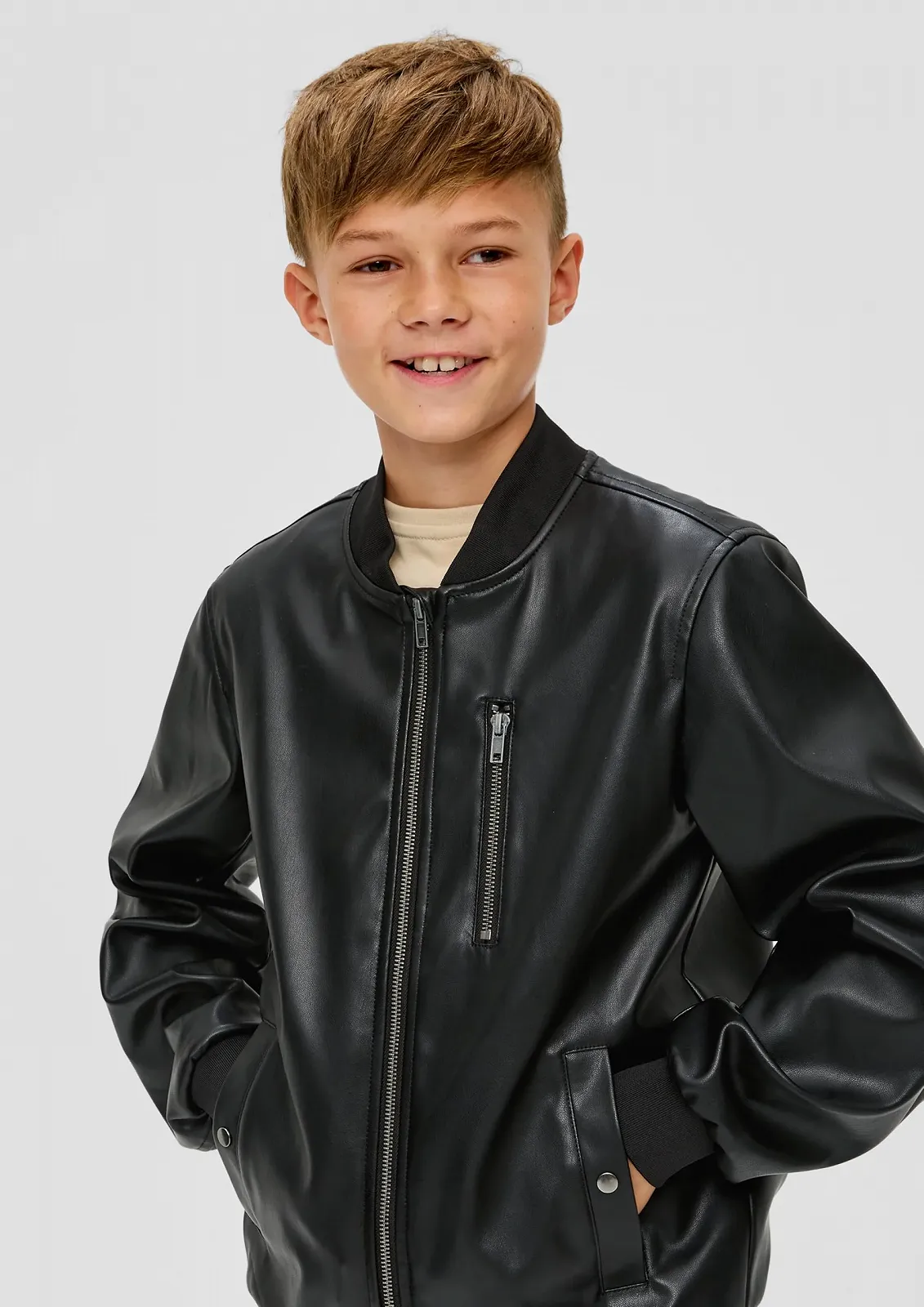 Куртка s.Oliver для хлопчиків, вигляд шкіри, фото №3
