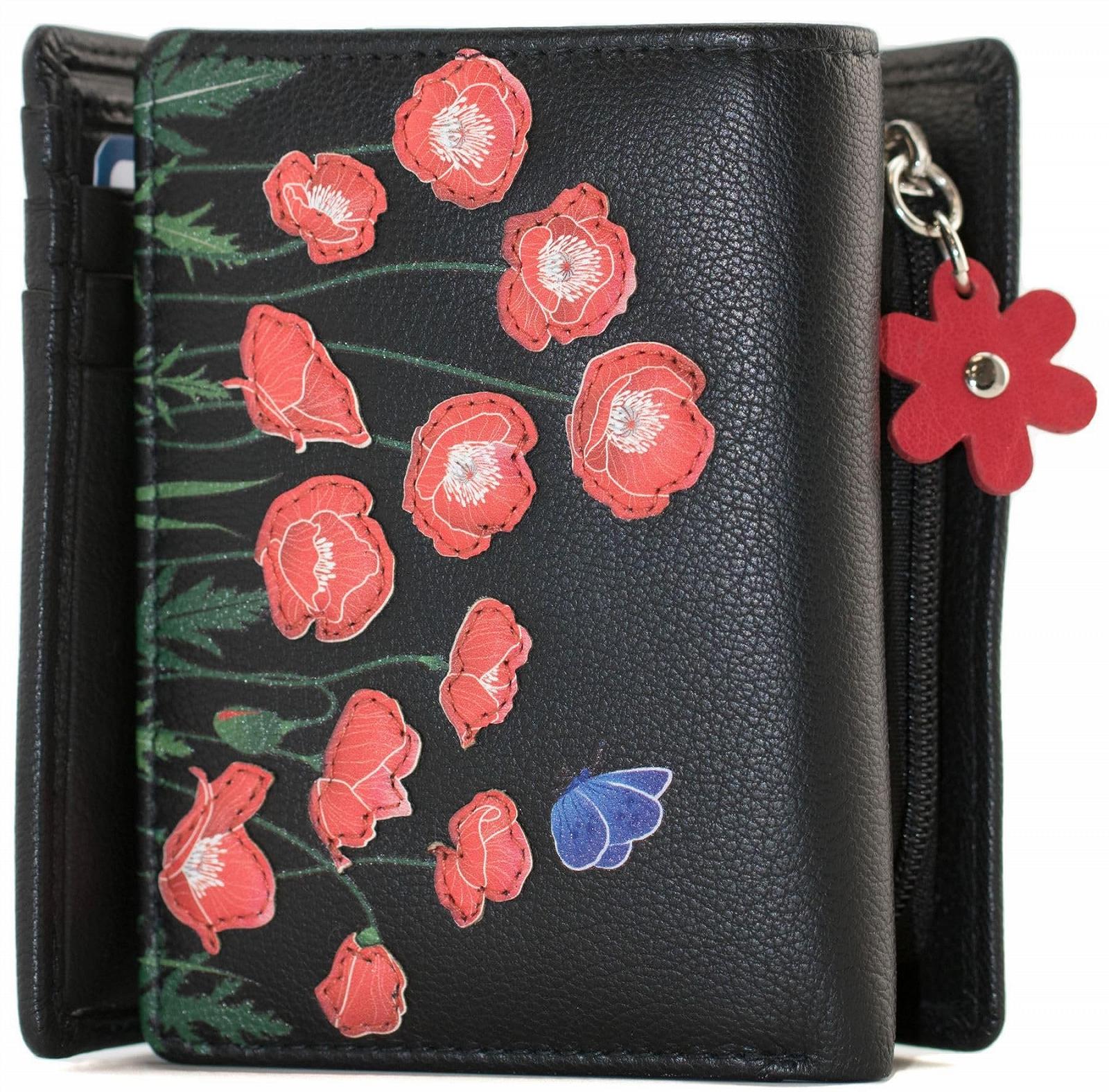 Кошелек Трисекционный Кожаный Mala Leather Poppy Collection 3670_25 Маленький RFID защита, черный, стандартный размер, современный, фото №3