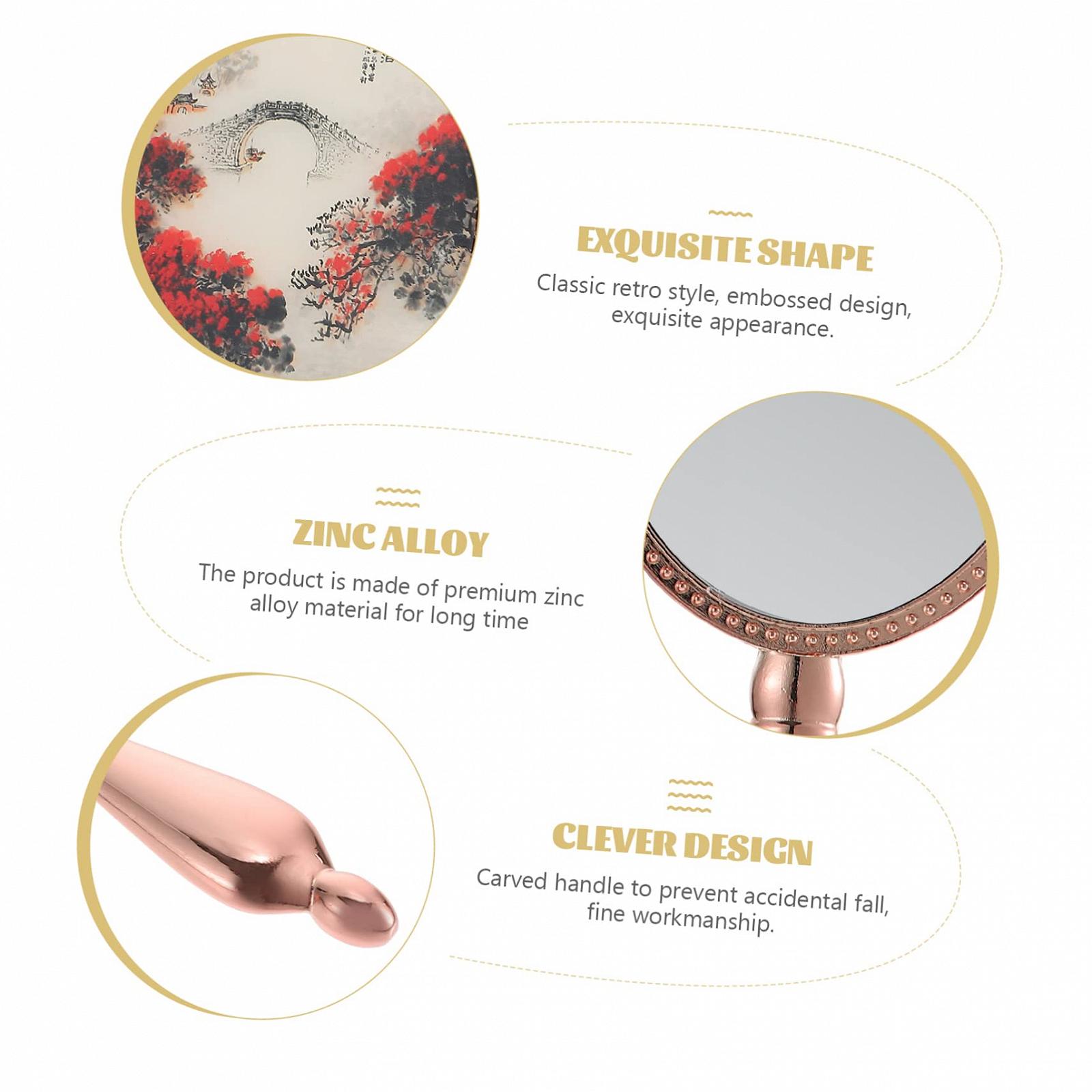 Зеркало ручное Angoily Pack of 4 Portable Makeup, Travel Retro Wallet Tool Rose Gold Gift, фото №5