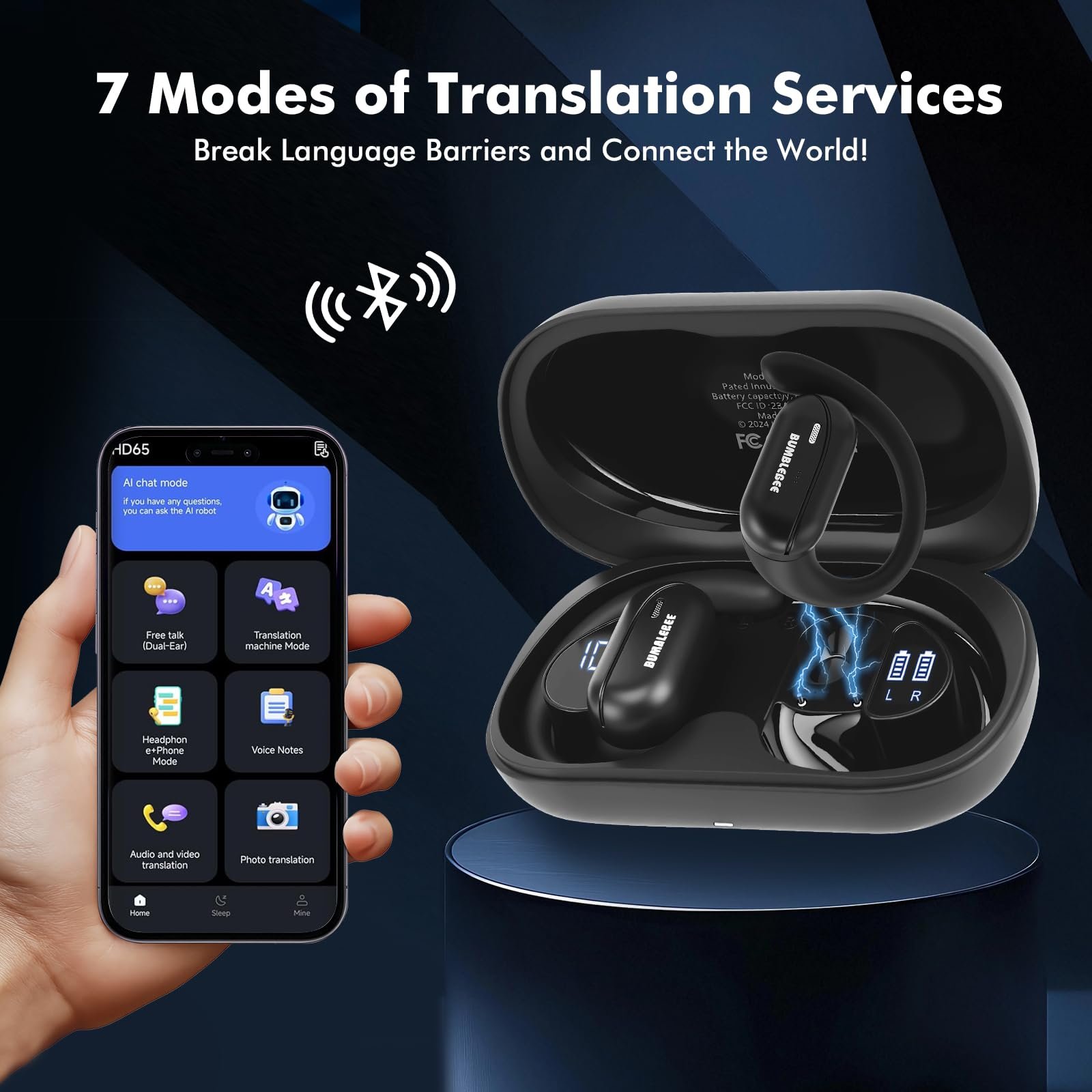Навушники-перекладачі AI, пристрій для перекладу 164 мовами з додатком, навушники AI для голосового перекладу в реальному часі, для iOS і Android, для подорожей і бізнесу, фото №7 Навушники-перекладачі AI, пристрій для перекладу 164 мовами з додатком, навушники AI для голосового перекладу в реальному часі, для iOS і Android, для подорожей і бізнесу, фото №7