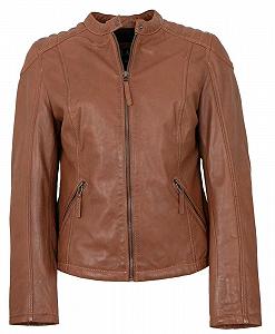 Женская кожаная куртка Jilani Lamb Nappa Cognac - Фото 1