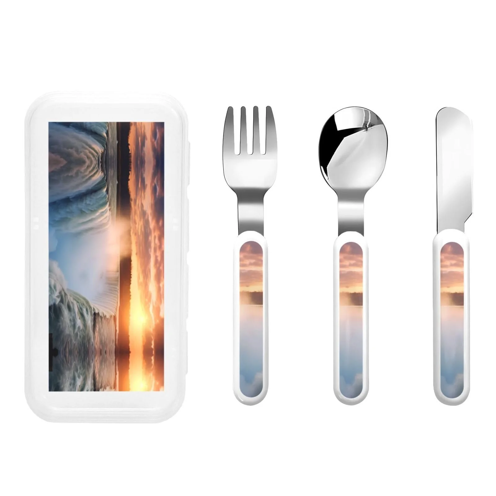 Набір дитячих столових приборів з трьох предметів Prhhtige Wasserflle, багаторазового використання, фото №1 Набір дитячих столових приборів з трьох предметів Prhhtige Wasserflle, багаторазового використання, фото №1