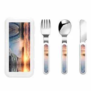 Набір дитячих столових приборів з трьох предметів Prhhtige Wasserflle, багаторазового використання - Фото 1