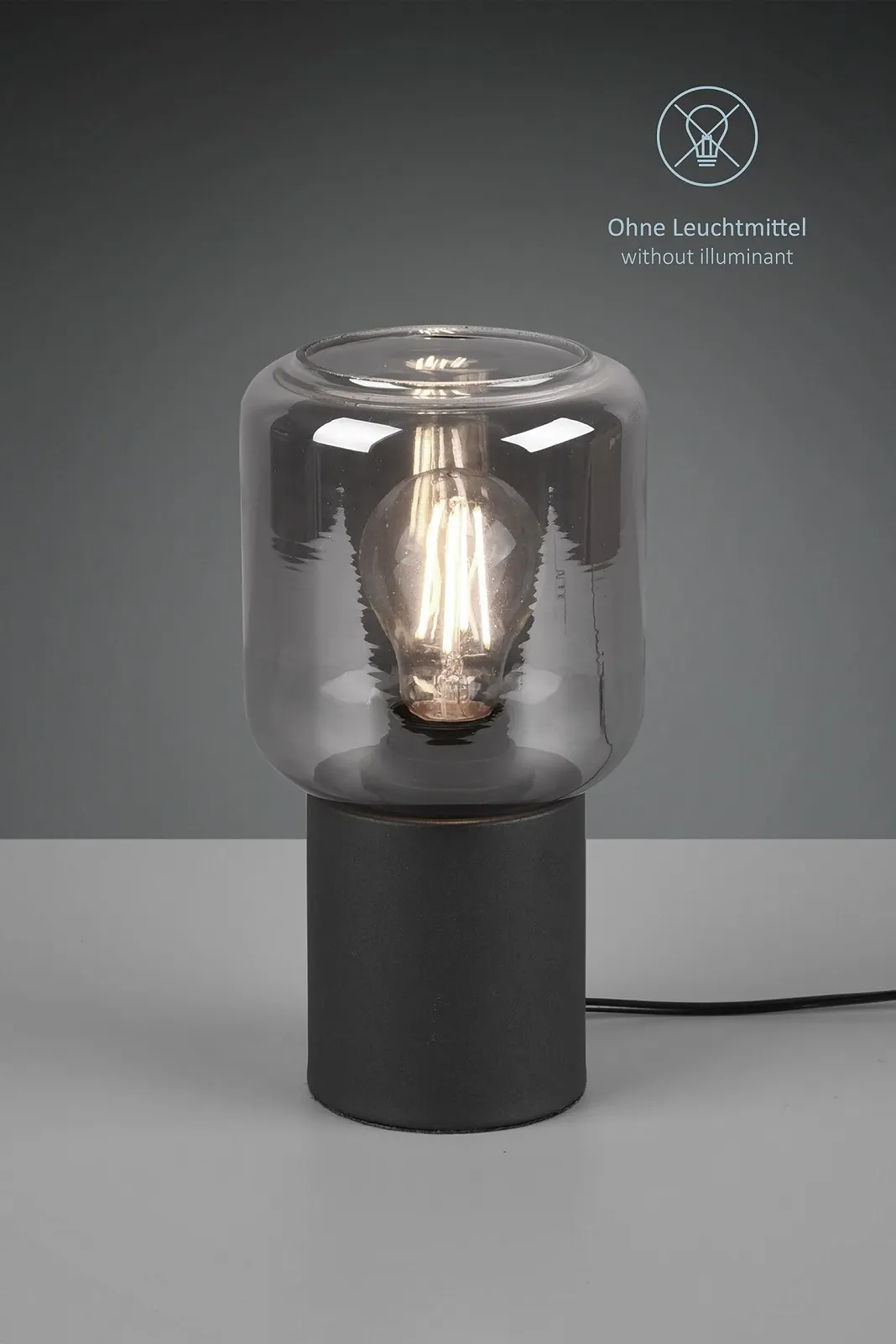 Настільна лампа Niklas Метал Скляний плафон Димчастий E27 24 см, фото №4