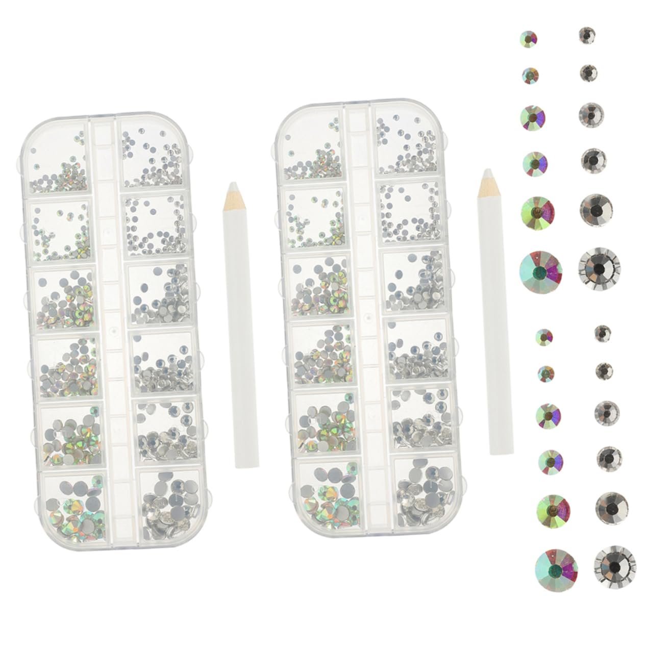 3D Блестки для ногтей FRCOLOR 3 Набора Самоцветы Подвеска для ногтей для страз DIY Плоские кристаллы Прозрачные Стразы Самоцветы для рукоделия 3D Стекло в форме сердца, фото №2