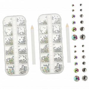 3D Блестки для ногтей FRCOLOR 3 Набора Самоцветы Подвеска для ногтей для страз DIY Плоские кристаллы Прозрачные Стразы Самоцветы для рукоделия 3D Стекло в форме сердца synthetic.ua - Фото 1