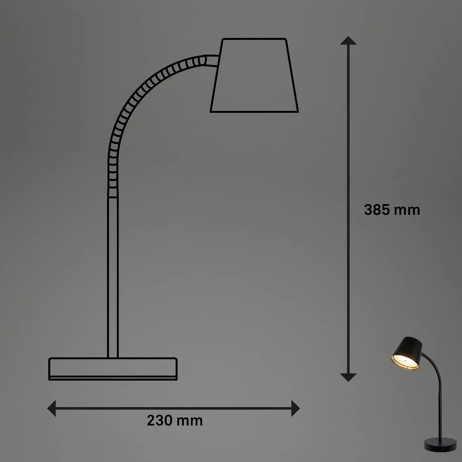 Настольная лампа BRILONER LED Wireless Touch Swivelling Rotatable Battery 38.5 см Black, фото №8