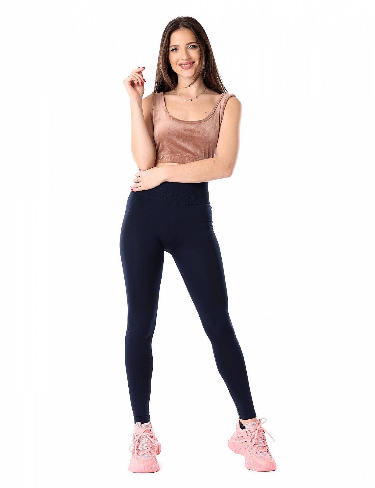Бесшовные женские леггинсы Merry Style MSGI056 с широким комфортным поясом, фото №3