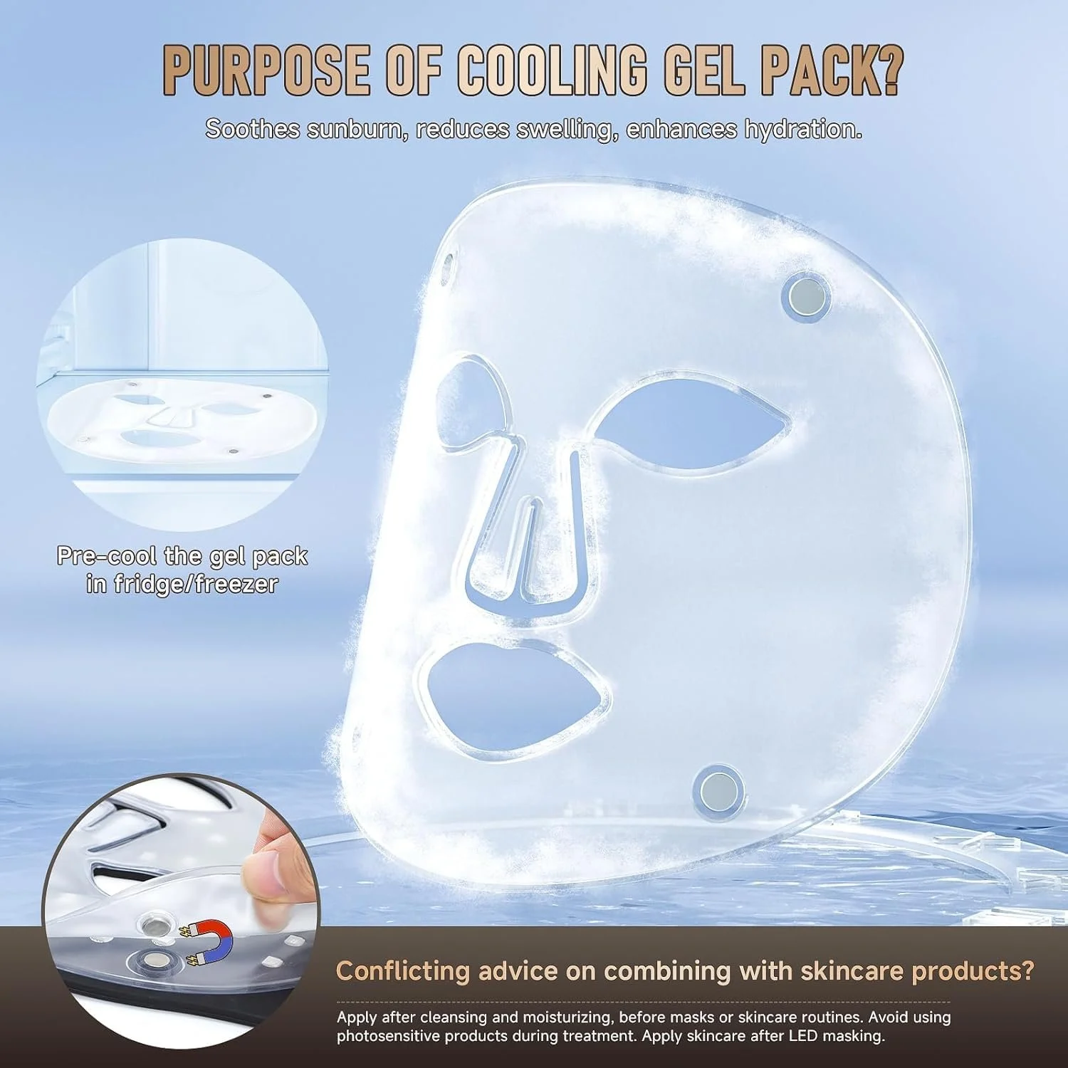 LED Маска Yaskyly для обличчя зі світловою терапією червоним світлом, LED маска для обличчя, фото №3