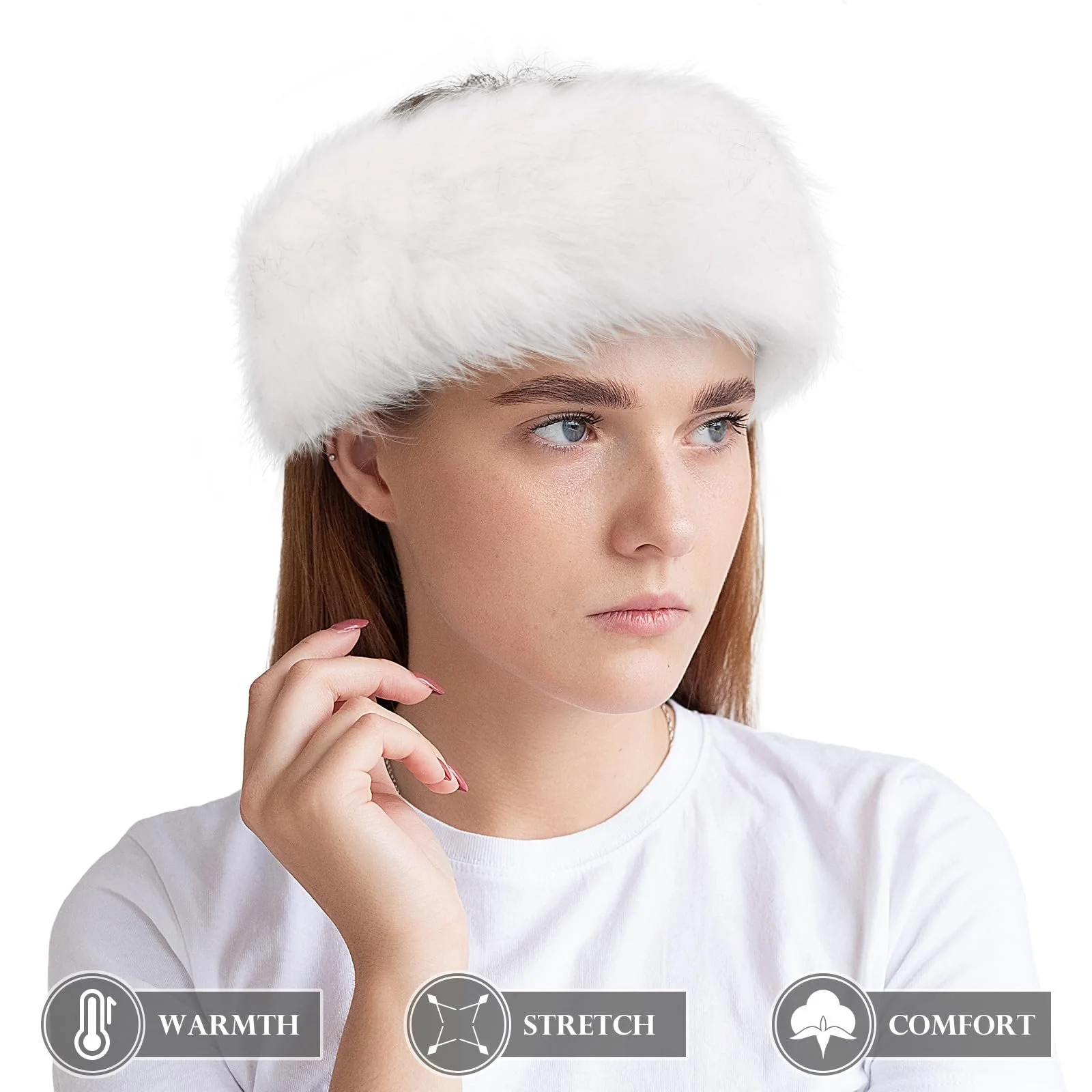 Пов'язка WLLHYF зі штучного хутра для жінок, фото №5