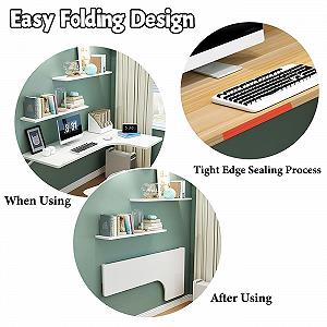 Подвесной Настенный Стол для Ноутбука Деревянный Откидной Стол Murphy Складной стол, экономящий пространство, Настенный Складной Стол, Черный, 80 * 70 * 50 см synthetic.ua - Фото 1