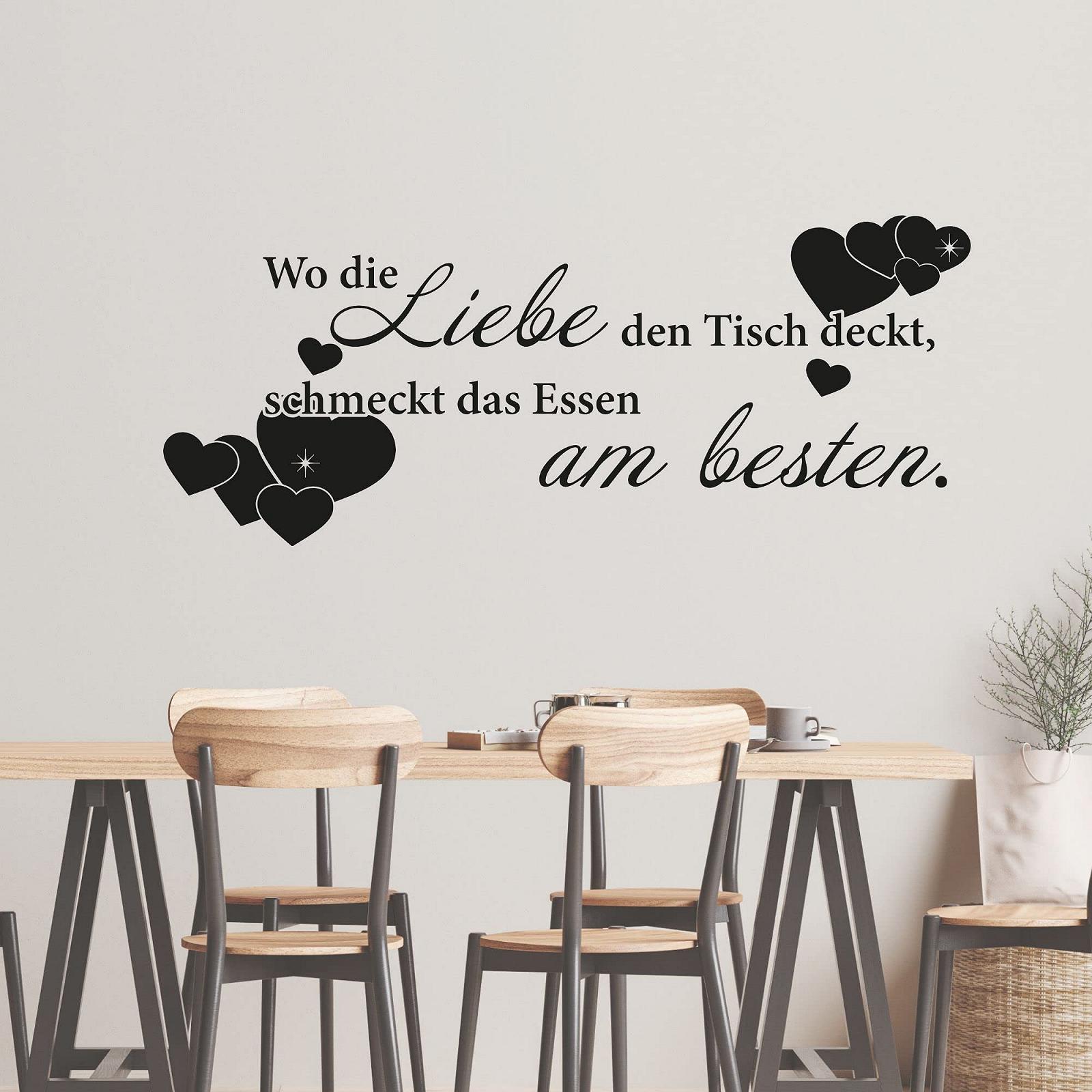 Наклейка на стіну GrazDesign Кухонні вислови Where the Love den Tisch deckt 122 x 50 см 071 Сіра, фото №8