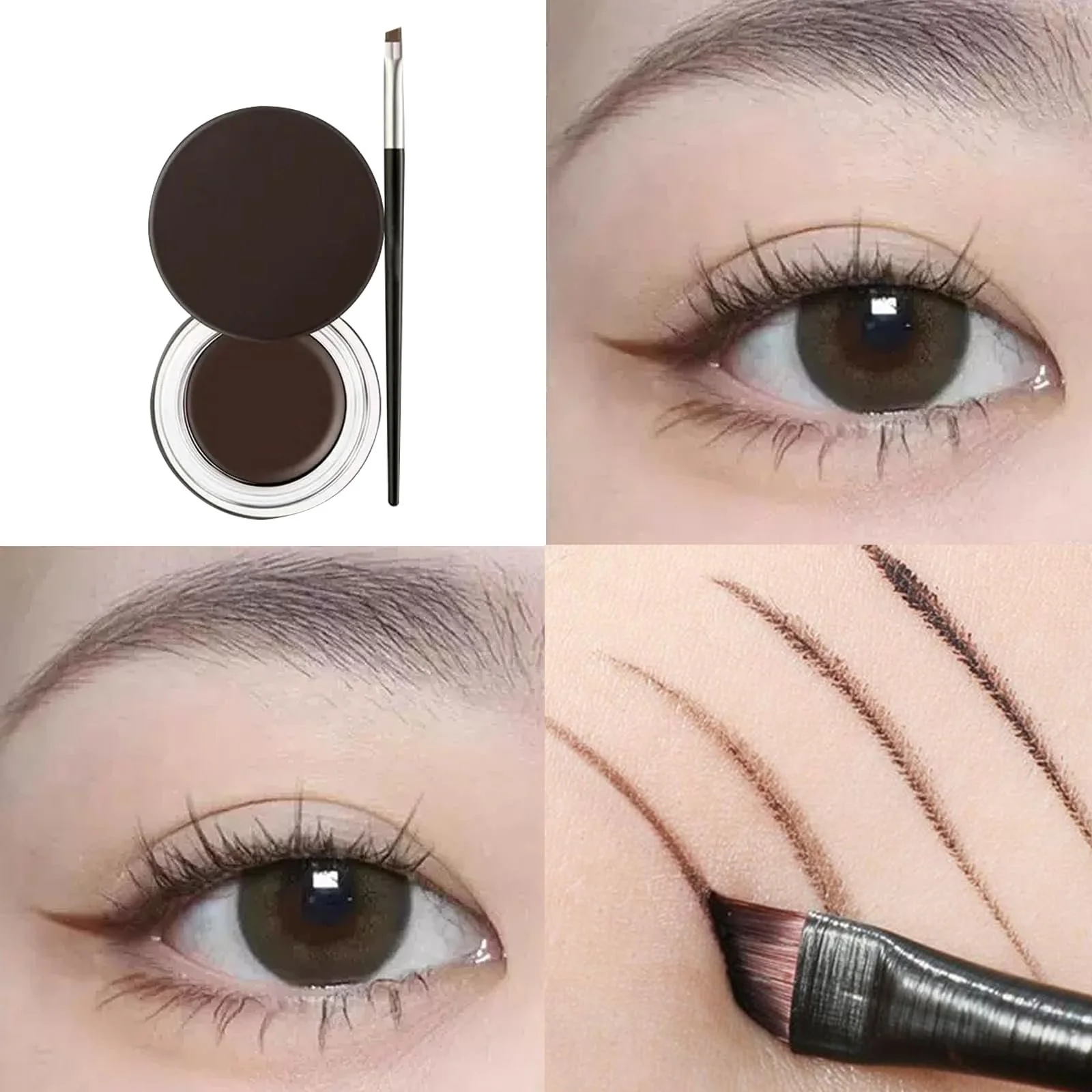 Підводка JCUGSBS Waterproof Gel Eyeliner Set Гелева Водостійка З Кистями Коричневий, фото №5 Підводка JCUGSBS Waterproof Gel Eyeliner Set Гелева Водостійка З Кистями Коричневий, фото №5