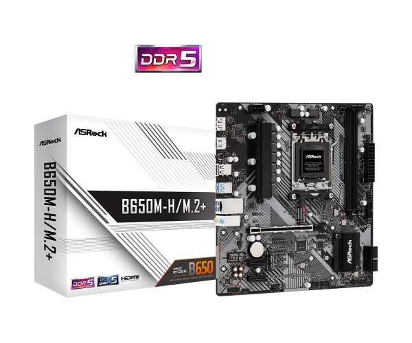 ASRock B650M-H/M.2+ (AM5/B650, 2*DDR5, PCIex16 DP/HDMI 4xSATAІІІ 2xM.2, GLan 7.1ch, mATX, фото №5