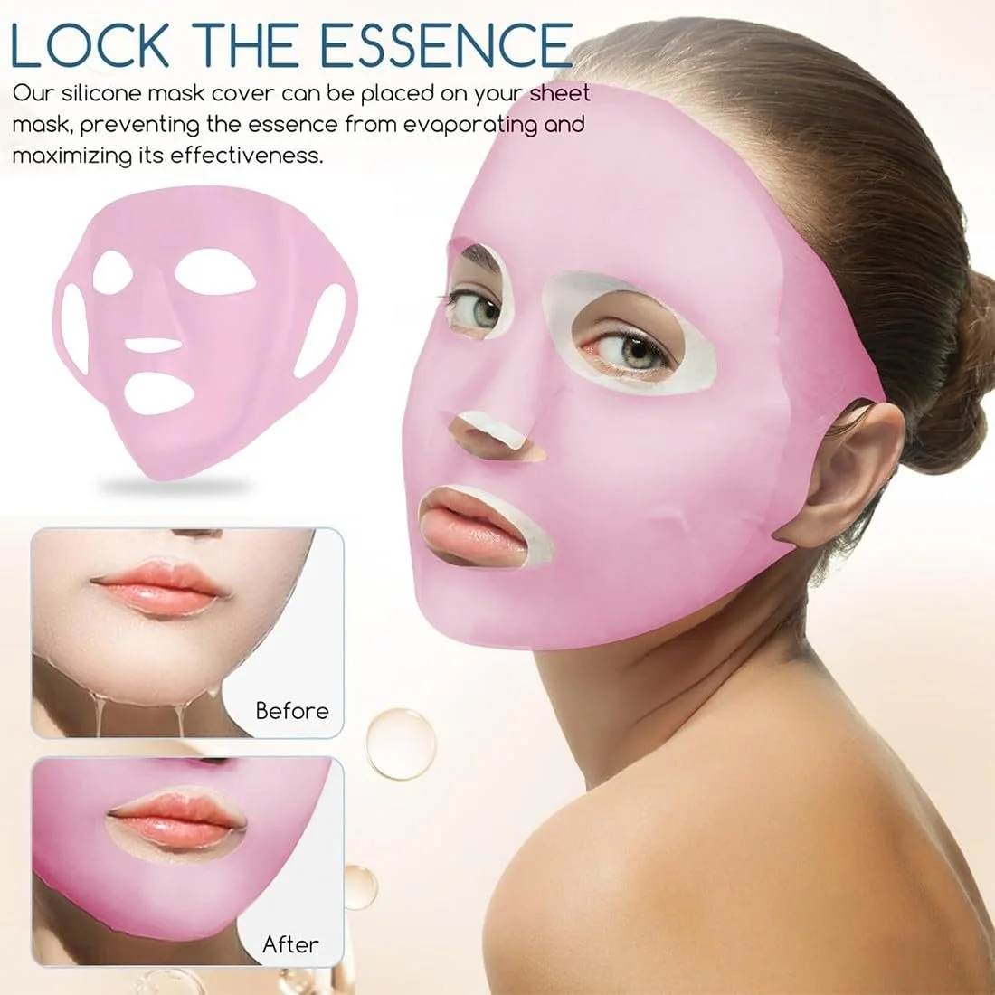 Маска для обличчя NJCXOLA 2 шт Багаторазова силіконова, фото №3