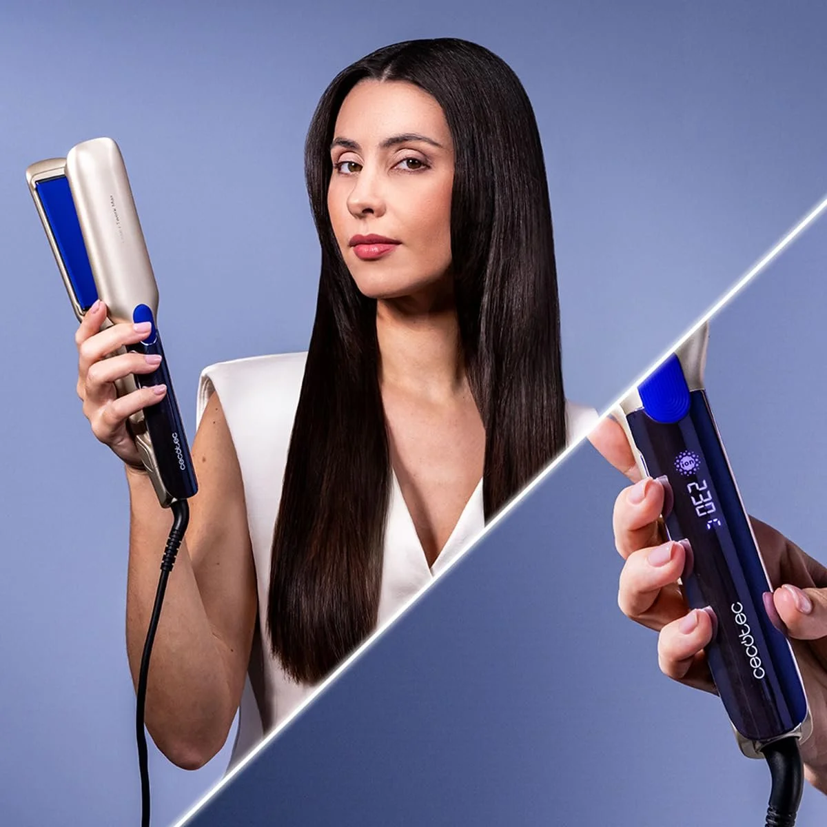 Выпрямитель Cecotec Lisse i-Twerk Max Инфракрасная и ионная технология Вибрирующие XL пластины Керамика Турмалин 160-230°C Дисплей Антифриз, фото №9