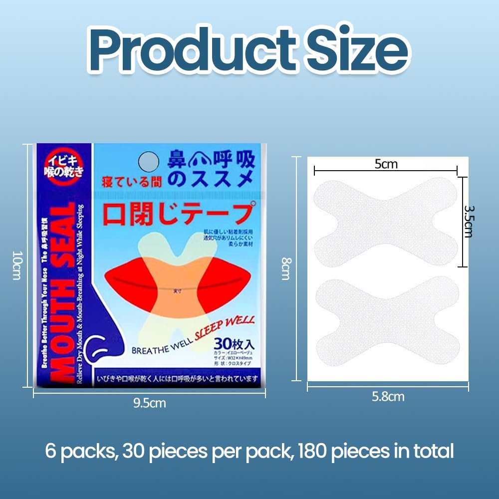 Смужки для сну для рота, пачка 180 шт.,  проти хропіння, фото №7