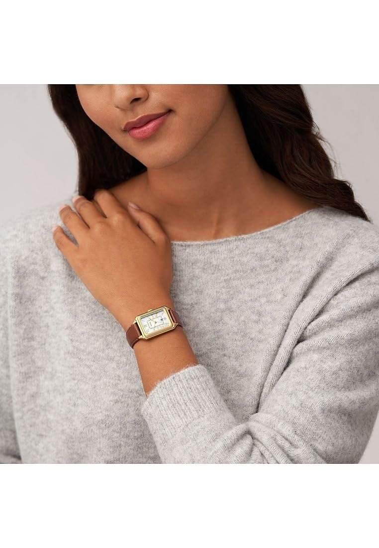 Женские Кварцевые часы Fossil Raquel 26 мм Коричневый и белый, фото №4