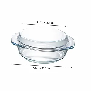Форма для запекания из загартованного стекла круглая термостойкая прозрачная synthetic.ua - Фото 1